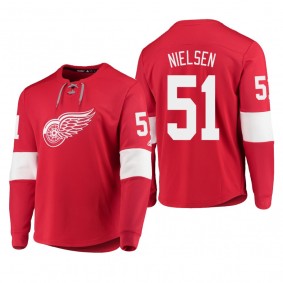 Red Wings Frans Nielsen #51 Platinum Long Sleeve 2018-19 Cheap Jersey T-Shirt Red