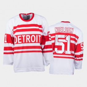Detroit Red Wings Frans Nielsen #51 Heritage White Replica Throwback Jersey