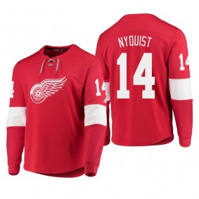 Red Wings Gustav Nyquist #14 Platinum Long Sleeve 2018-19 Cheap Jersey T-Shirt Red