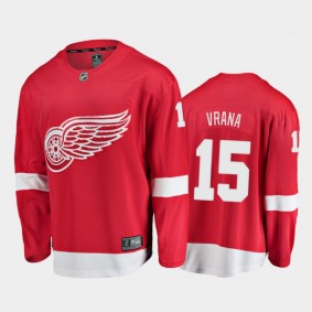 Men's Detroit Red Wings Jakub Vrana #15 Home Red 2021 Jersey