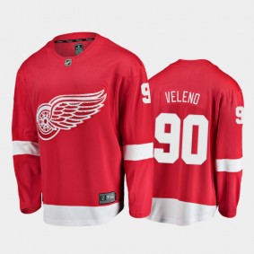 Men's Detroit Red Wings Joe Veleno #90 Home Red 2021 Jersey