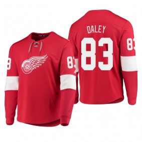 Red Wings Trevor Daley #83 Adidas Platinum Long Sleeve 2018-19 Cheap Jersey T-Shirt Red