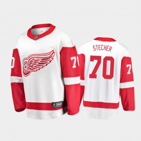 Detroit Red Wings Troy Stecher #70 Away White 2020-21 Breakaway Player Jersey