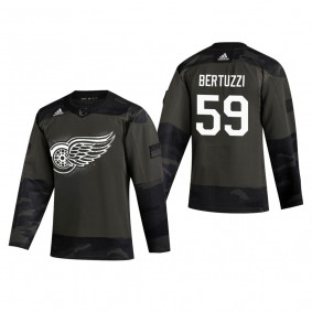 Detroit Red Wings Tyler Bertuzzi #59 2019 Veterans Day Camo Practice Authentic Jersey