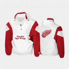 Men's Detroit Red Wings Spring Trainer Half-Zip White Jacket