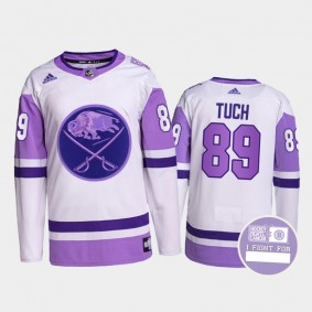 Buffalo Sabres Hockey Fights Cancer Alex Tuch White Purple #89 Primegreen Jersey