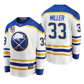 Buffalo Sabres Colin Miller Honor Rick Jeanneret patch Jersey White
