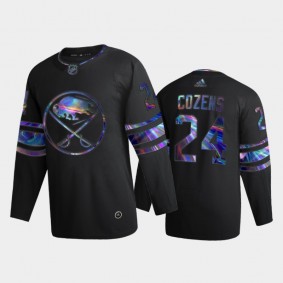 Men's Buffalo Sabres Dylan Cozens #24 Iridescent Holographic Black Authentic Jersey