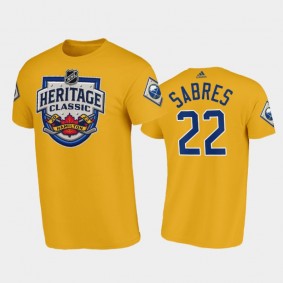 Men Buffalo Sabres #22 2022 Heritage Classic Gold T-Shirt
