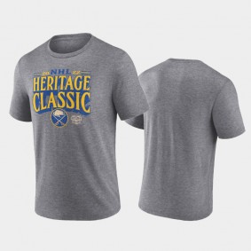 Buffalo Sabres 2022 Heritage Classic Vintage Tri-Blend Gray T-Shirt Men