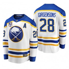 Buffalo Sabres Zemgus Girgensons Honor Rick Jeanneret patch Jersey White