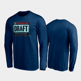 Men Seattle Kraken 2021 NHL Expansion Draft Navy Long Sleeve T-Shirt