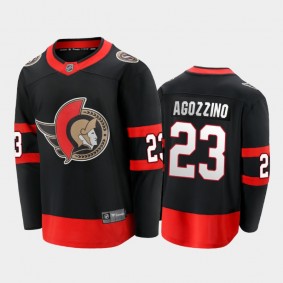 Ottawa Senators #23 Andrew Agozzino Black 2021-22 Home player Jersey