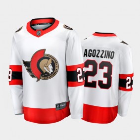 Ottawa Senators #23 Andrew Agozzino White 2021-22 Away player Jersey
