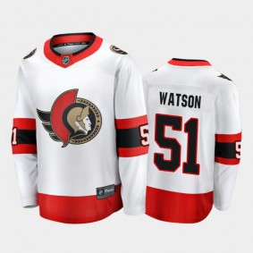 Ottawa Senators Austin Watson #51 Away White 2020-21 Breakaway Player Jersey
