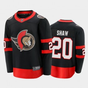 Men's Ottawa Senators Logan Shaw #20 Home Black 2020-21 Premier Jersey