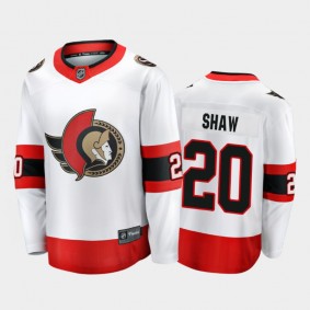Men's Ottawa Senators Logan Shaw #20 Away White 2020-21 Premier Jersey