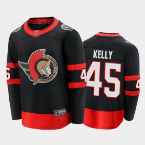 Men's Ottawa Senators Parker Kelly #45 Home Black 2021 Jersey