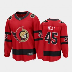 Men's Ottawa Senators Parker Kelly #45 Reverse Retro Red 2021 Jersey