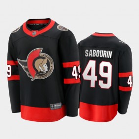 Senators Scott Sabourin #49 Home Black Player Jersey