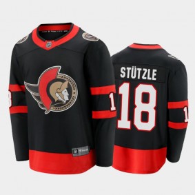 Men's Ottawa Senators Tim Stutzle #18 Home Black 2021 Jersey
