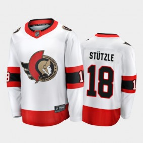 Men's Ottawa Senators Tim Stutzle #18 Away White 2021 Jersey