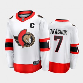 Brady Tkachuk Ottawa Senators Away White 2021 Captain Jersey