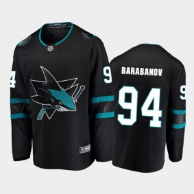 Men's San Jose Sharks Alexander Barabanov #94 Alternate Black 2021 Jersey