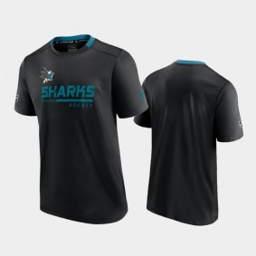 Men San Jose Sharks Locker Room Authentic Pro Black T-Shirt