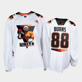 Men San Jose Sharks Brent Burns #88 Terry Smith Unite White special warmup Jersey