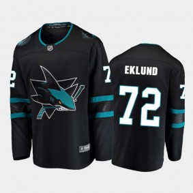Men San Jose Sharks William Eklund #72 Alternate Black 2021 NHL Draft Jersey
