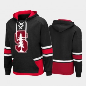 Men Stanford Cardinal Lace-up Pullover Black Hoodie College Hockey 3.0