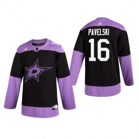 Joe Pavelski #16 Dallas Stars 2019 Hockey Fights Cancer Black Practice Jersey