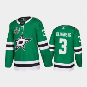 Dallas Stars John Klingberg #3 2020 Stanley Cup Final Kelly Green Authentic Patch Jersey