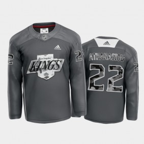 Men's Undefeated X LA Kings Andreas Athanasiou #22 Warm Up Gray Jersey