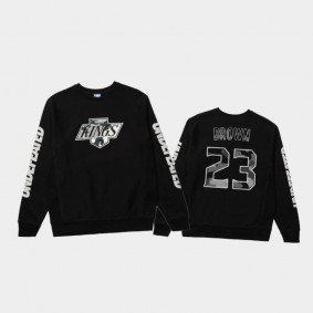 Men's Undefeated X LA Kings Dustin Brown #23 Long Sleeve Warm Up Black T-Shirt