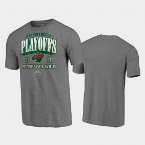 Men's Minnesota Wild 2021 Stanley Cup Playoffs Ring the Alarm Heathered Gray T-Shirt
