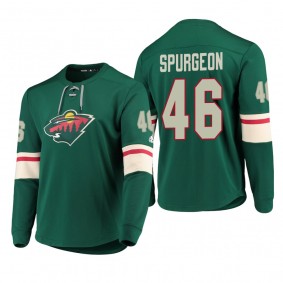 Wild Jared Spurgeon #46 Adidas Platinum Long Sleeve 2018-19 Cheap Jersey T-Shirt Green