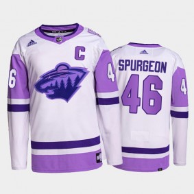 Minnesota Wild HockeyFightsCancer Jared Spurgeon White #46 Primegreen Authentic Jersey