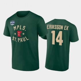 Men Minnesota Wild Joel Eriksson Ek #14 2022 Winter Classic Green T-Shirt