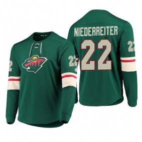 Wild Nino Niederreiter #22 Platinum Long Sleeve 2018-19 Cheap Jersey T-Shirt Green
