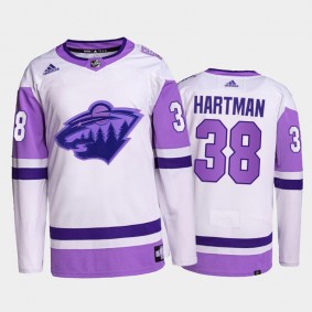 Ryan Hartman HockeyFightsCancer Wild White Primegreen Authentic Jersey