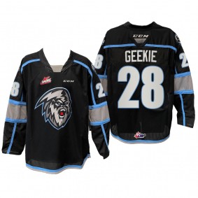 Winnipeg Ice Jersey Conor Geekie 2022 NHL Draft Black Uniform