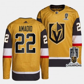 Vegas Golden Knights 2023 Stanley Cup Champions Michael Amadio #22 Gold Authentic Home Jersey Men's