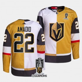 2023 Stanley Cup Champions Michael Amadio Vegas Golden Knights White Gold #22 Split Jersey