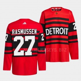 Detroit Red Wings 2022 Reverse Retro 2.0 Michael Rasmussen #27 Red Authentic Pro Jersey Men's