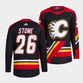 Michael Stone Calgary Flames 2022 Reverse Retro 2.0 Black #26 Authentic Primegreen Jersey Men's