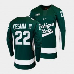 Michigan State Spartans Dennis Cesana College Hockey Green Jersey