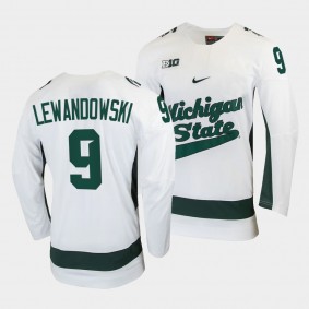 Mitchell Lewandowski Michigan State Spartans College Hockey White Jersey 9