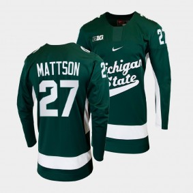 Michigan State Spartans Mitchell Mattson College Hockey Green Jersey
